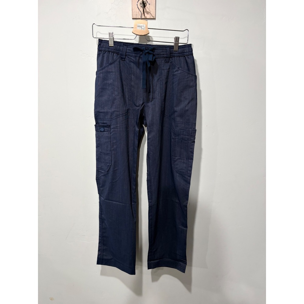 Dickies Advance Mens Scrub Pants Navy Pinstripe Cargo DK180S Small Short NWT
